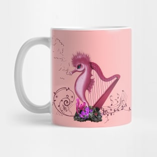 Wonderful harp with little seahorse Mug